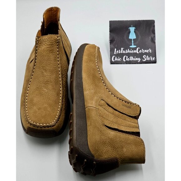 Geox Mens Tan Suede Leather Respira Slip-On Chelsea Chukka Boots Sz 10 (43) 2834 - Picture 10 of 16